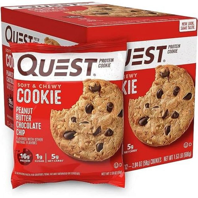 Quest Nutrition Peanut Butter Chocolate Chip High Protein Cookie, Keto