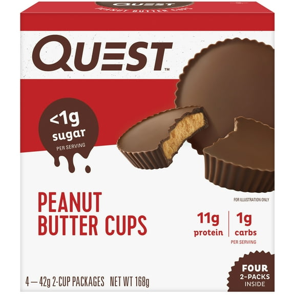Quest Nutrition Peanut Butter Cups, High Protein, Low Carb, Gluten Free, Keto Friendly, 4ct