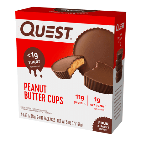 Quest Nutrition Peanut Butter Cups, High Protein, Low Carb, Gluten Free, Keto Friendly, 4ct