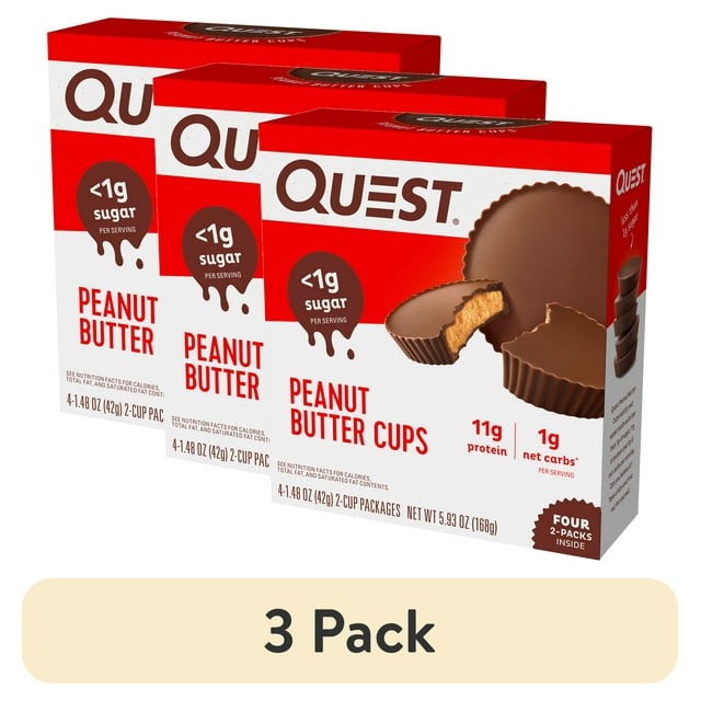 (3 pack) Quest Nutrition Peanut Butter Cups, Low Carb, Gluten Free