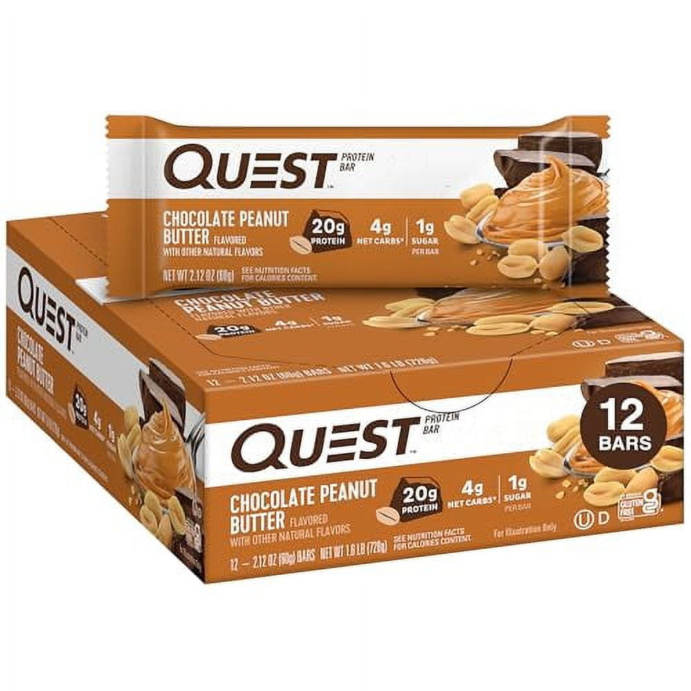 Quest Nutrition Protein Bar Chocolate Peanut Butter 2.12 Oz 12 Bars