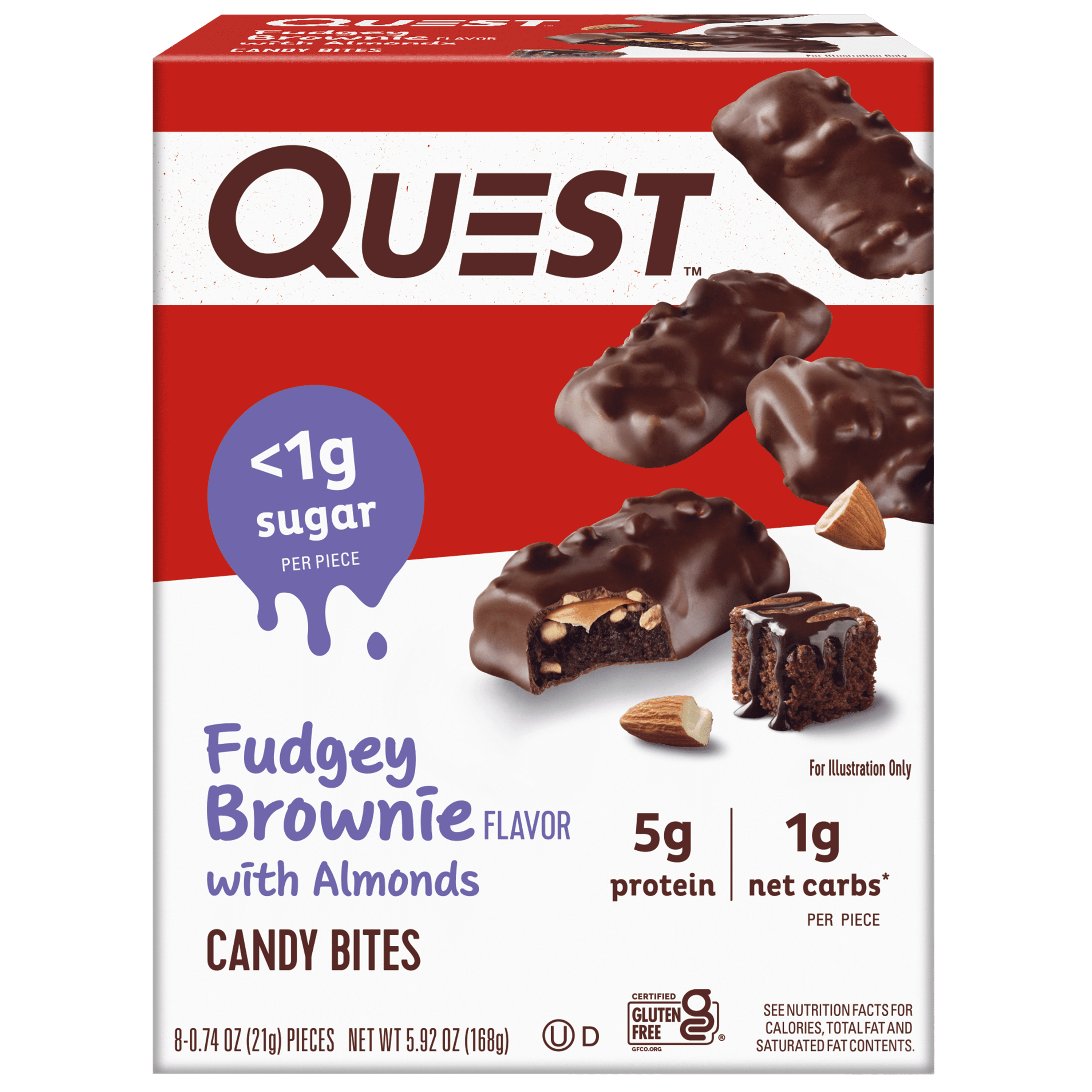 Quest Nutrition Protein Candy Bites, Low Carb, Fudgey Brownie Candy Bites, 8 Count
