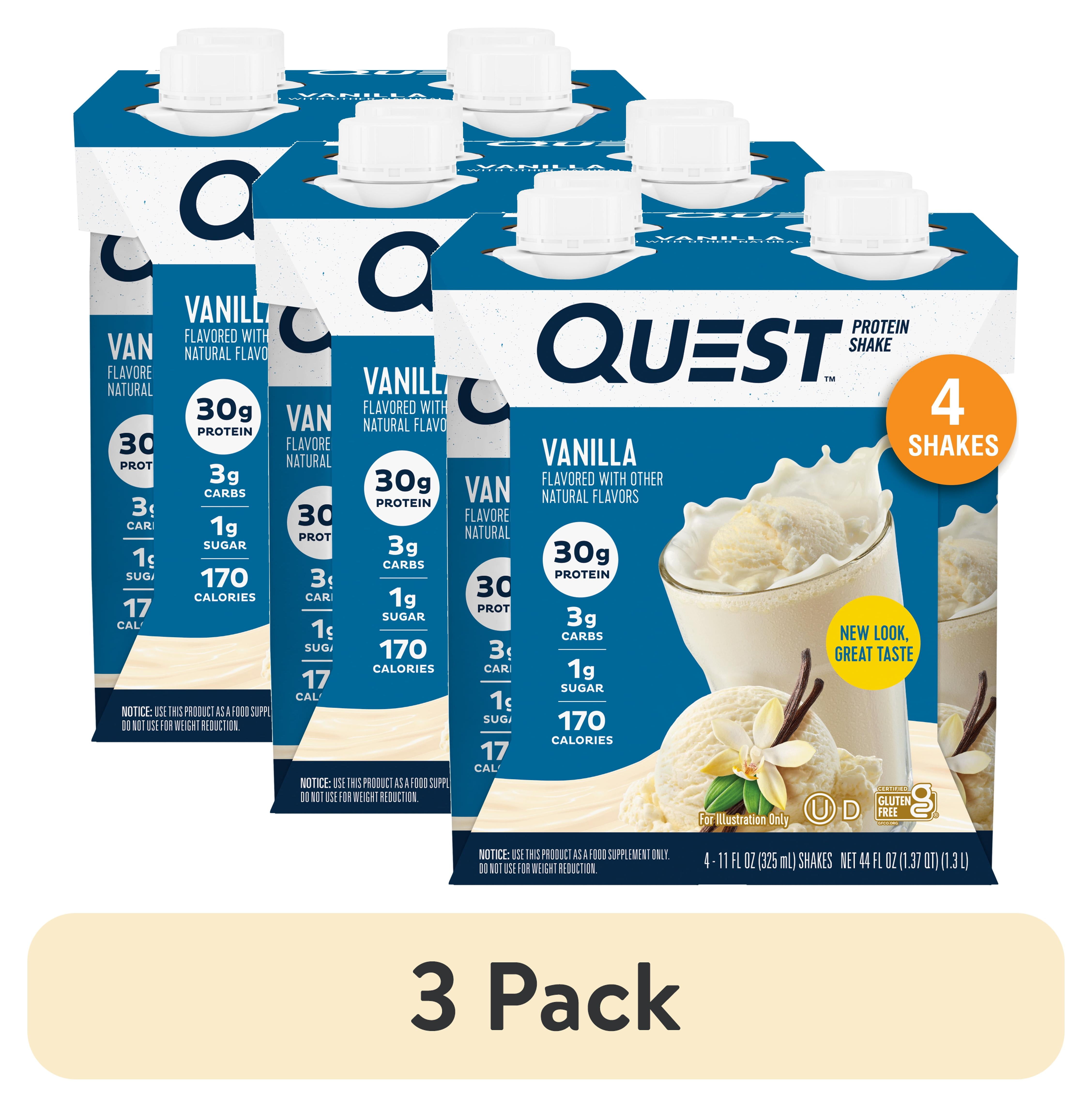 (3 pack) Quest Nutrition Protein Shake, 30g Protein, Low Carb, Vanilla