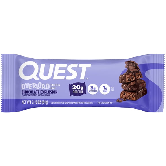 Quest Nutrition Overload 20g Protein Bar, Chocolate Explosion Flavor, Single, 1 Count