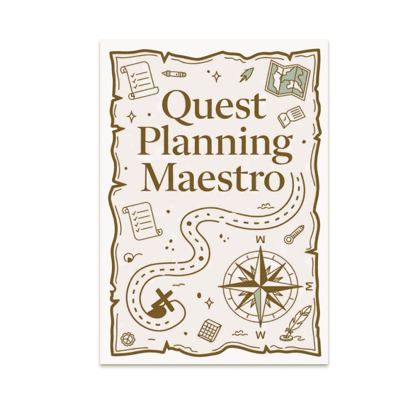 Quest Planning Maestro Treasure Map Art - Adventure Enthusiast - 13x19 Poster Print