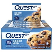 Quest Protein Bar, 20g Protein, Blueberry Muffin, Gluten Free, 12 Count