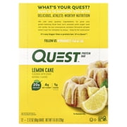 Quest Protein Bar, Lemon Cake Flavored, High Protein, Keto-Friendly, 12 Count