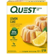 Quest Protein Bar, Lemon Cake, 20g Protein, Gluten Free, 4 Count