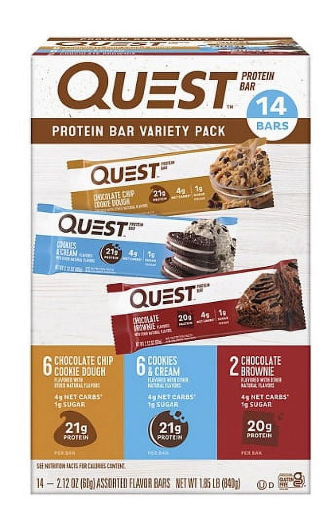 Quest Mini Cookies & Cream Protein Bar, Keto Friendly, 0.81 oz, 14