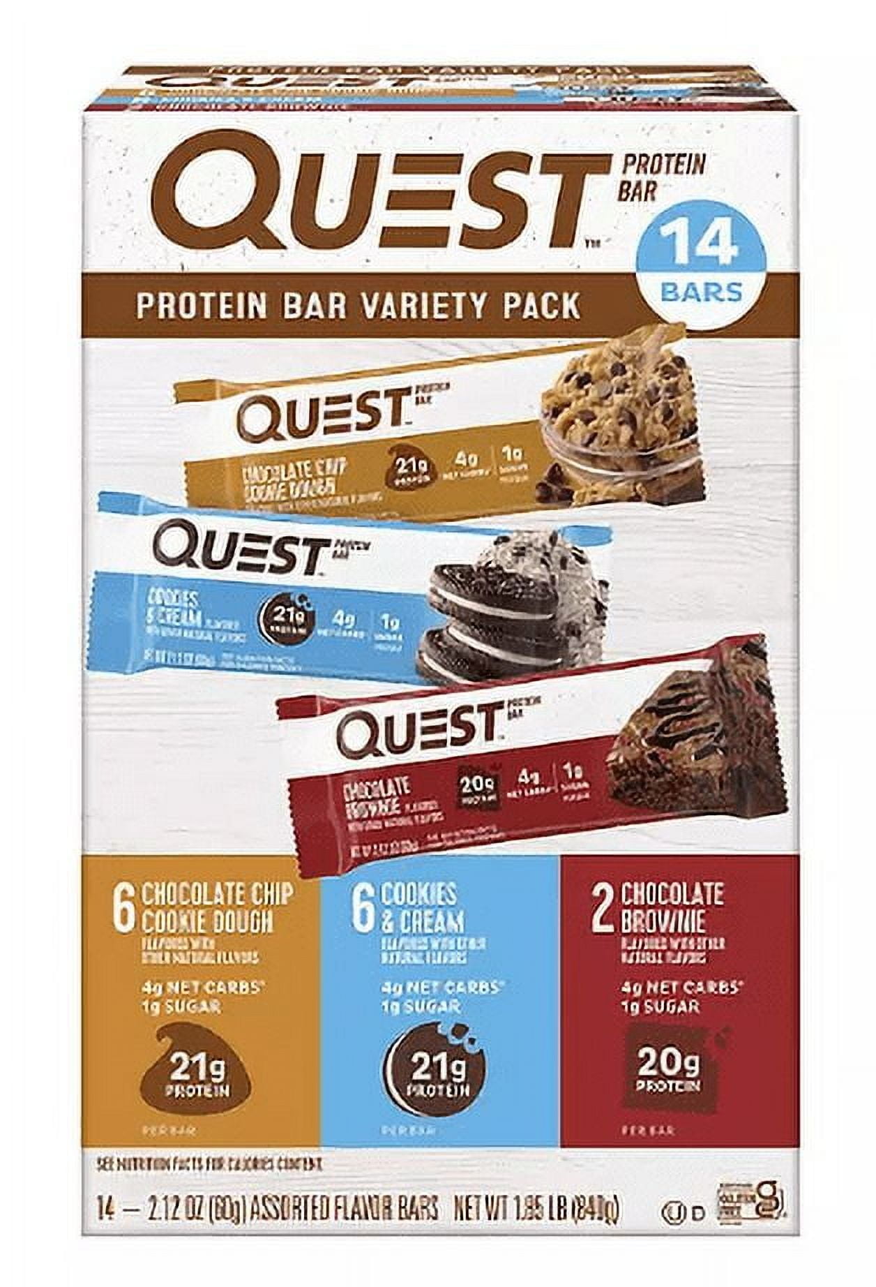 Quest Protein Bars, Gluten Free Variety Pack 14 ct, 21g Protein