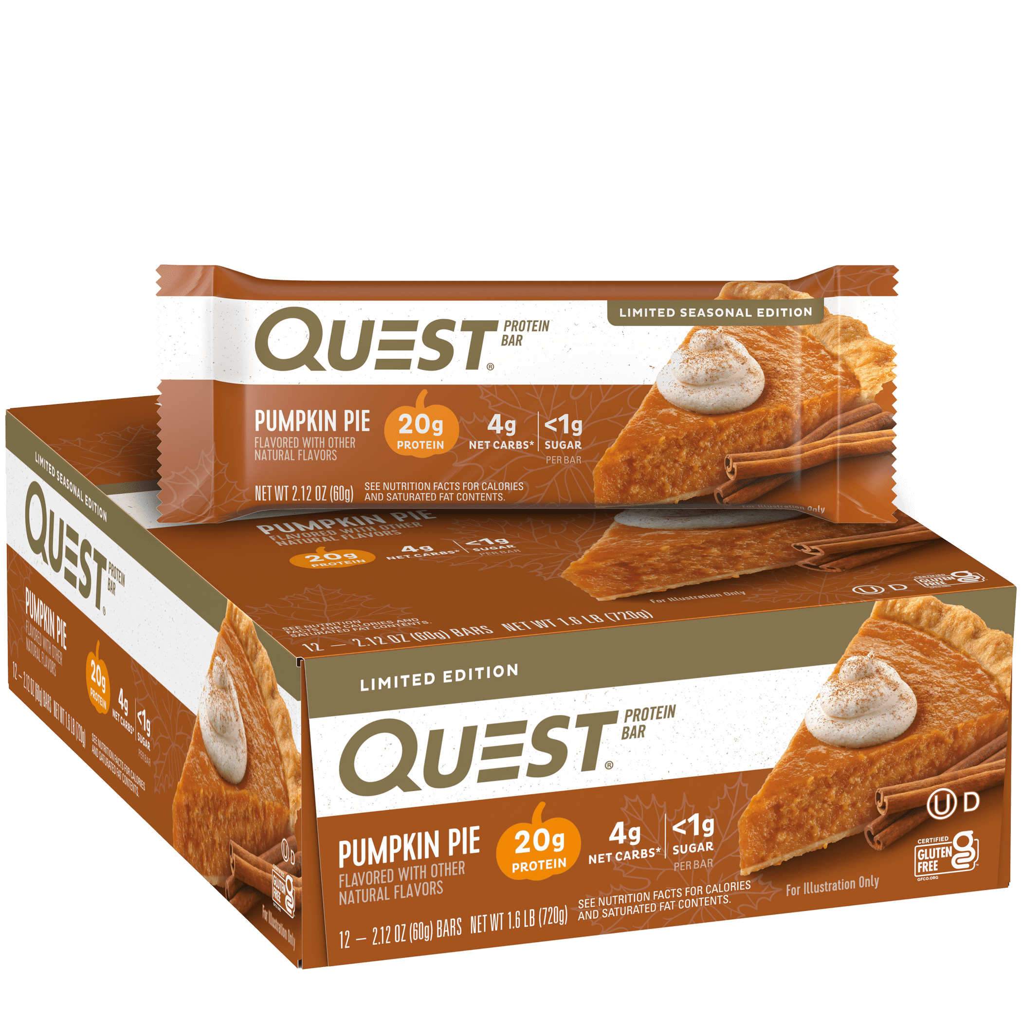 Quest Protein Bars Pumpkin Pie 12PK