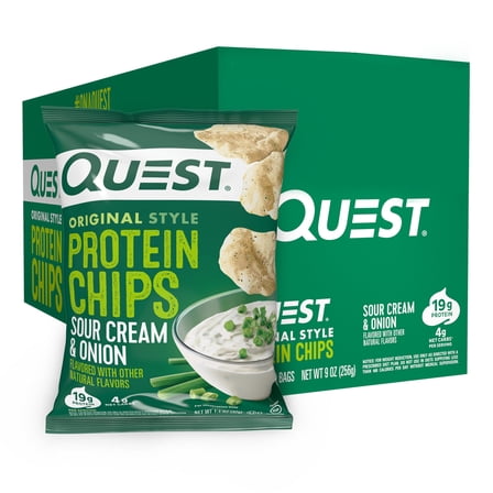 Quest Protein Chips - Sour Cream & Onion Flavor, 8-Pack