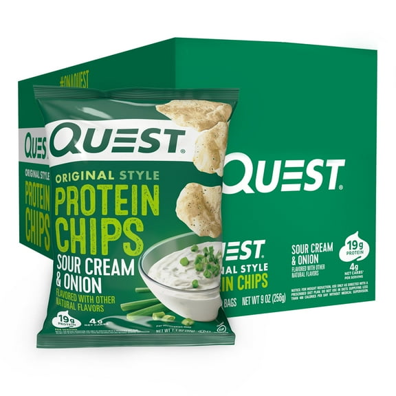 Quest Protein Chips - Sour Cream & Onion Flavor, 8-Pack