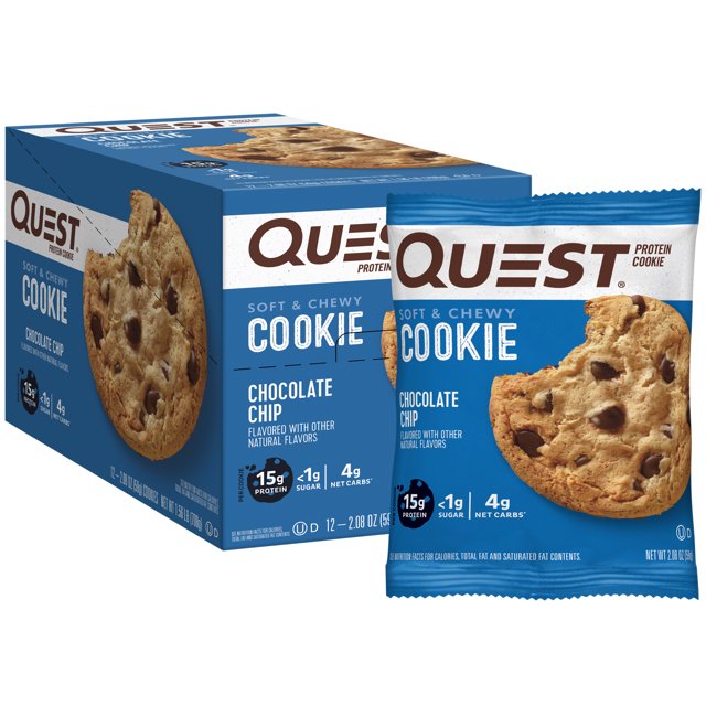 Quest Protein Cookie, Chocolate Chip, 15g Protein, 12 Ct - Walmart.com