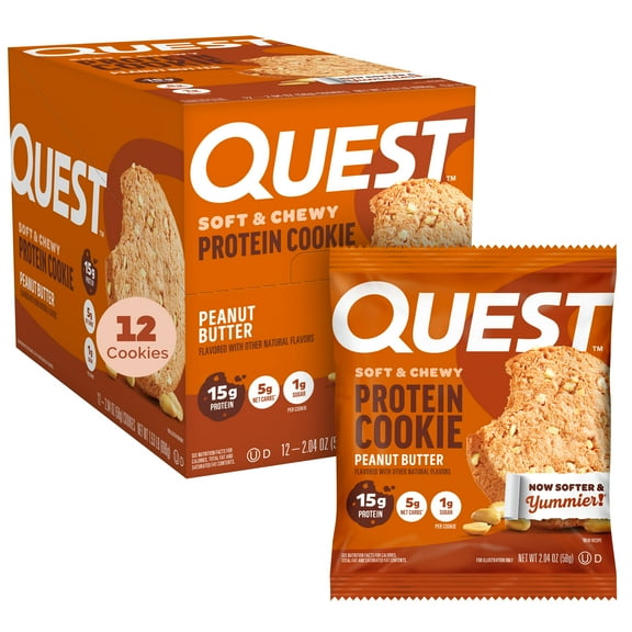 Quest Protein Cookie, Peanut Butter, 15g Protein, 12 Ct