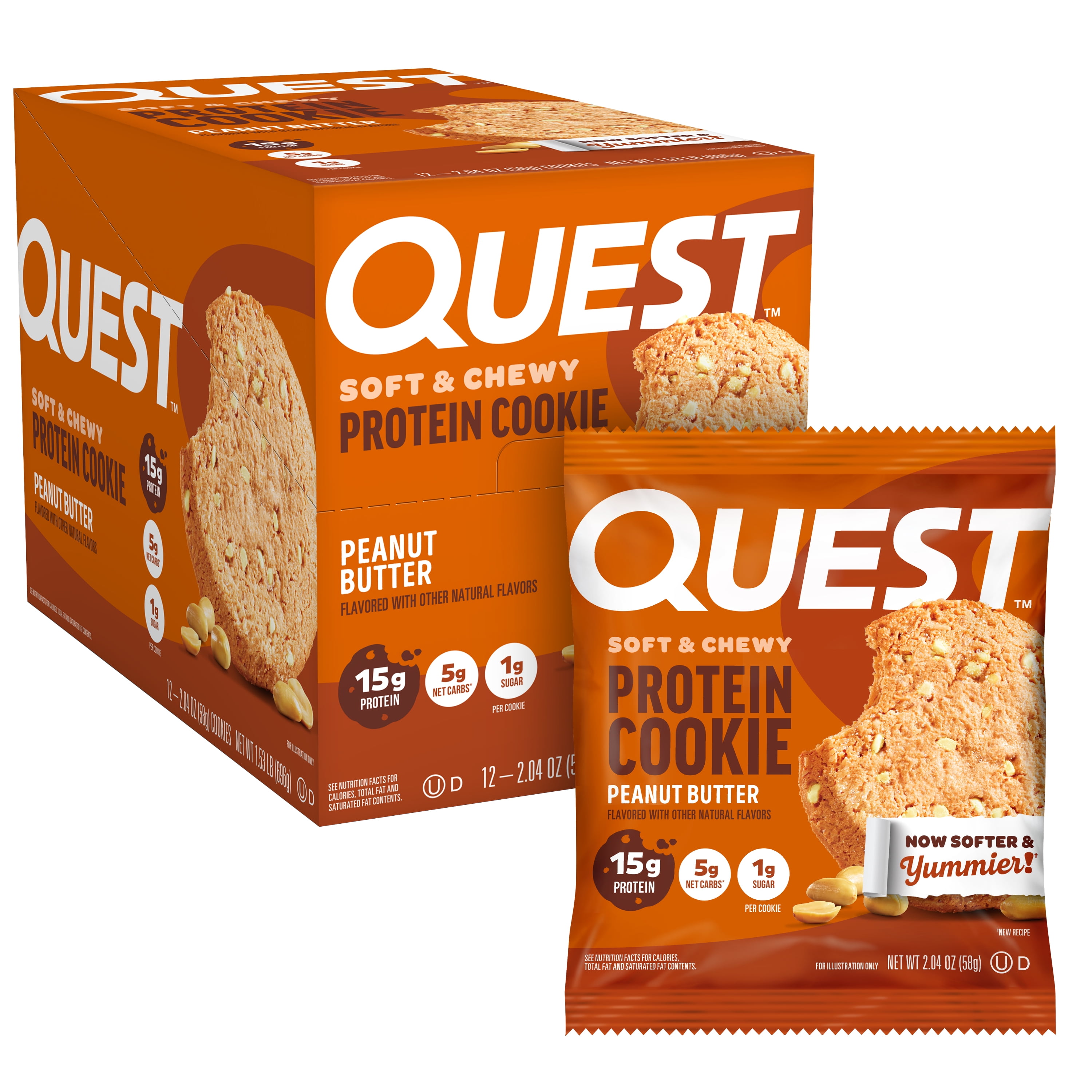 Quest Protein Cookie, Peanut Butter, 15g Protein, 12 Ct