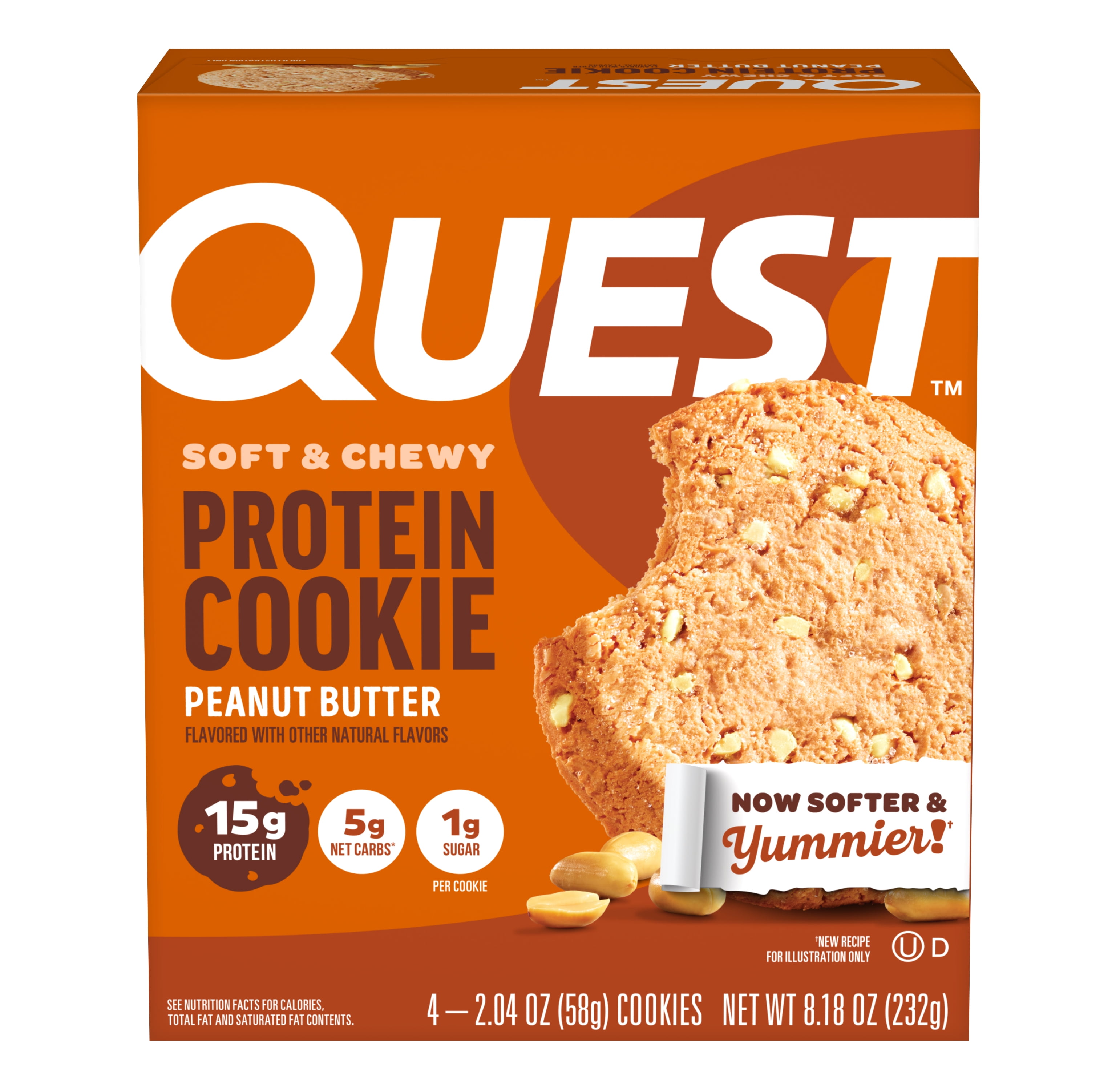 Quest Protein Cookie, Peanut Butter, 16g Protein, 4 count