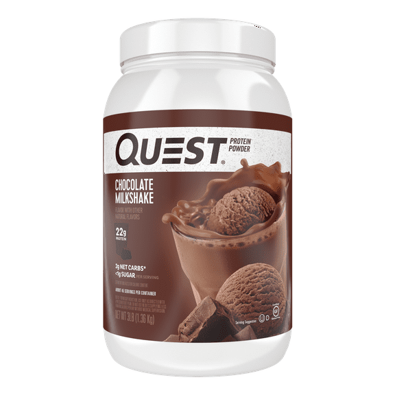 Quest Protein Powder, Chocolate Milkshake, 22g Protein, 3lb, 48oz