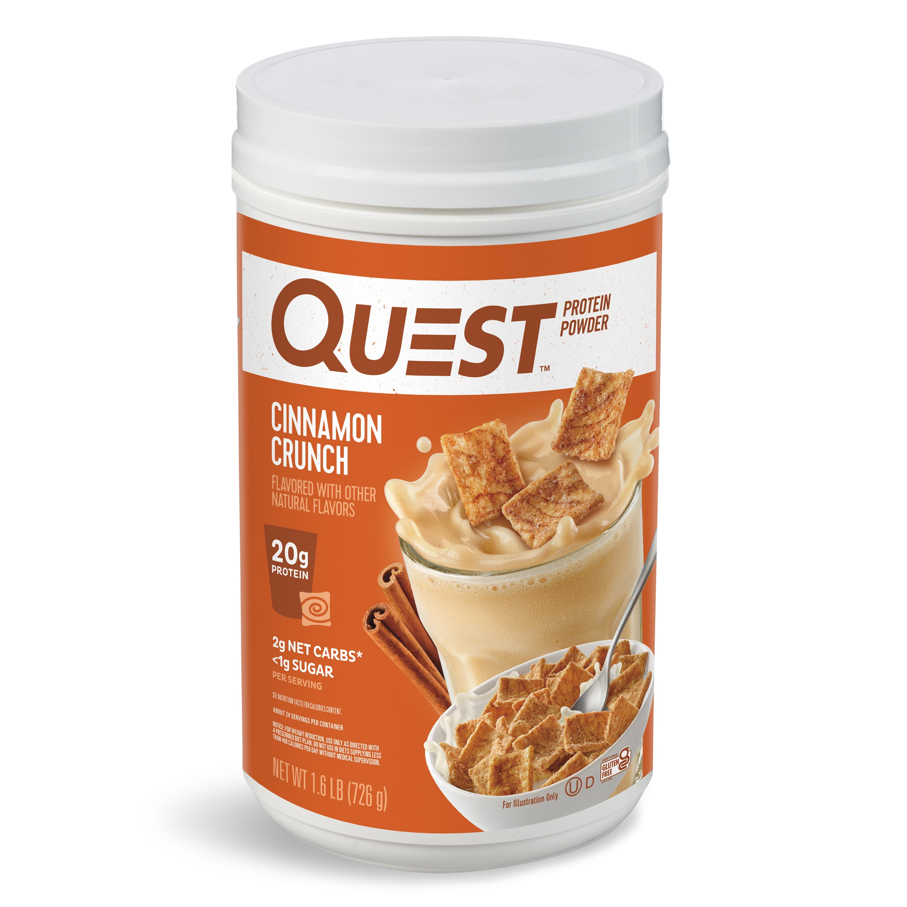 Quest Protein Powder, Cinnamon Crunch, 20g Protein, 1.6 lb., 25.6 oz
