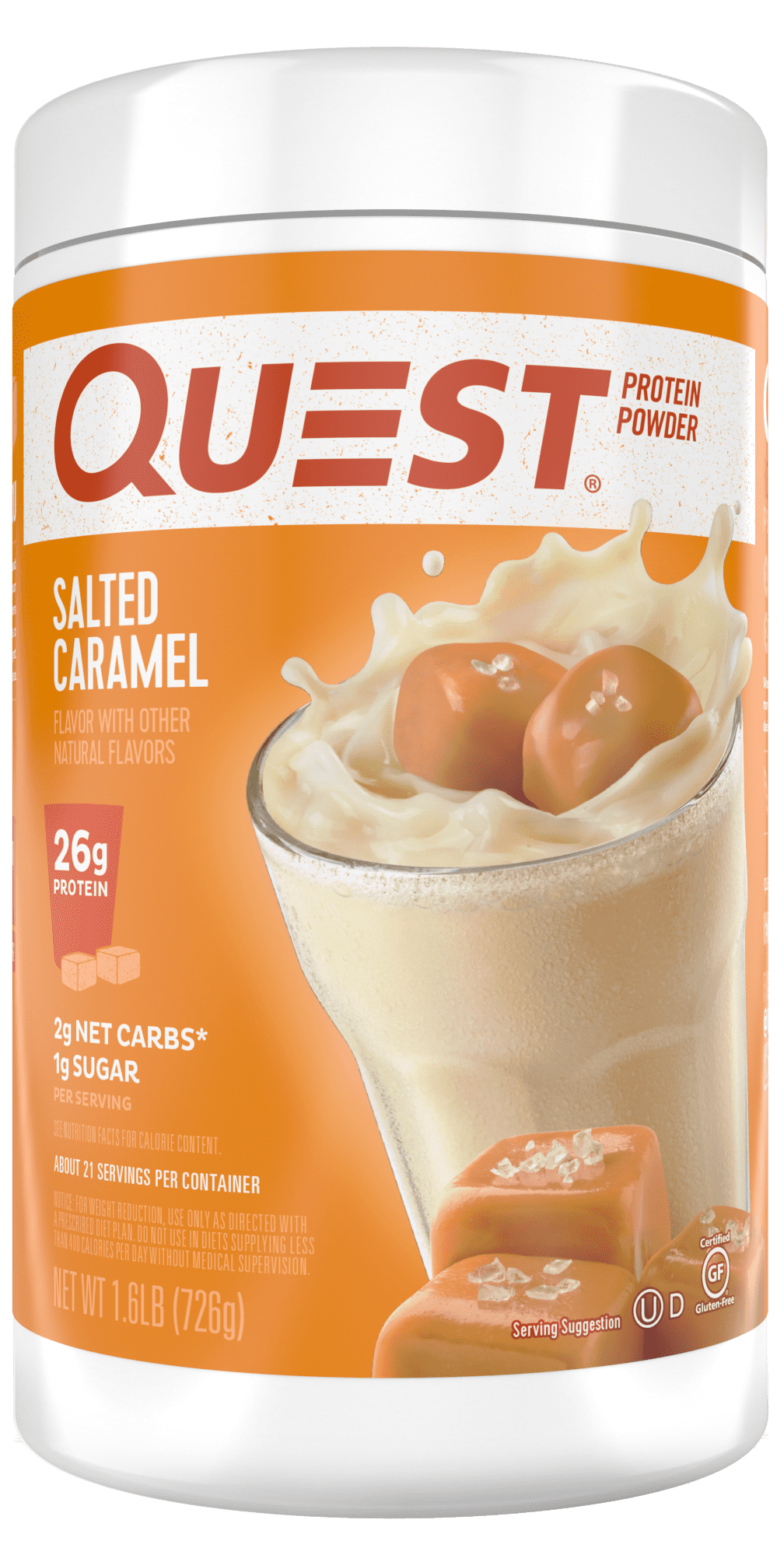 Quest Protein Powder, Salted Caramel, 26g Protein, 1.6 lb, 25.6 oz