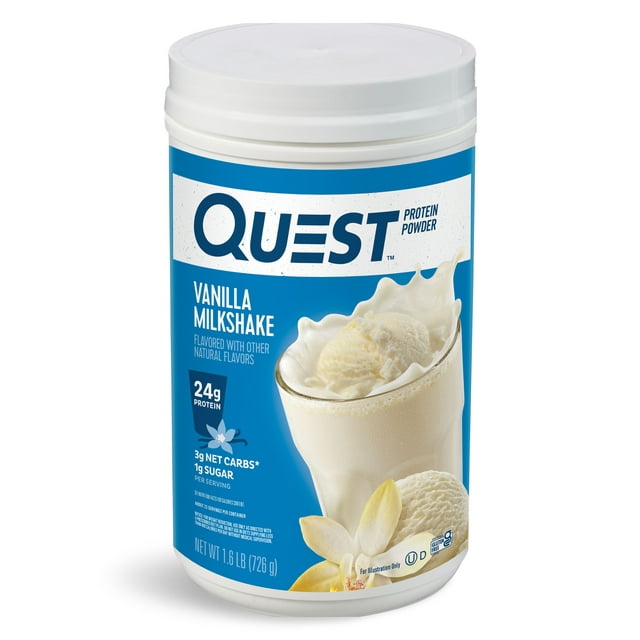 Quest Protein Powder, Vanilla Milkshake, 24g Protein, 1.6 lb., 25.6 oz