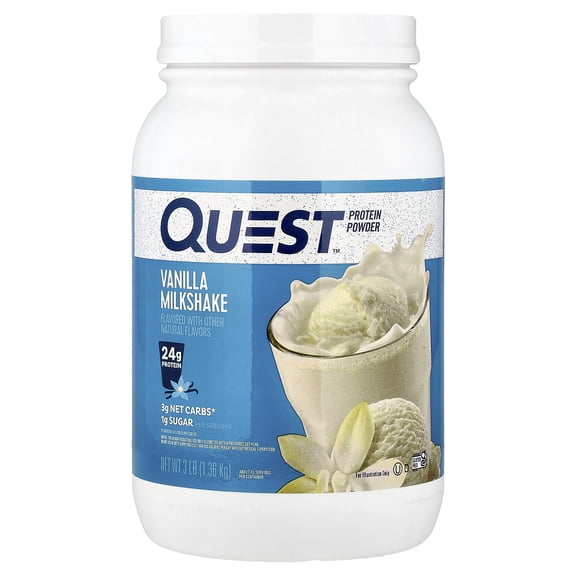 Quest Protein Powder, Vanilla Milkshake, 24g Protein, 3lb, 48oz