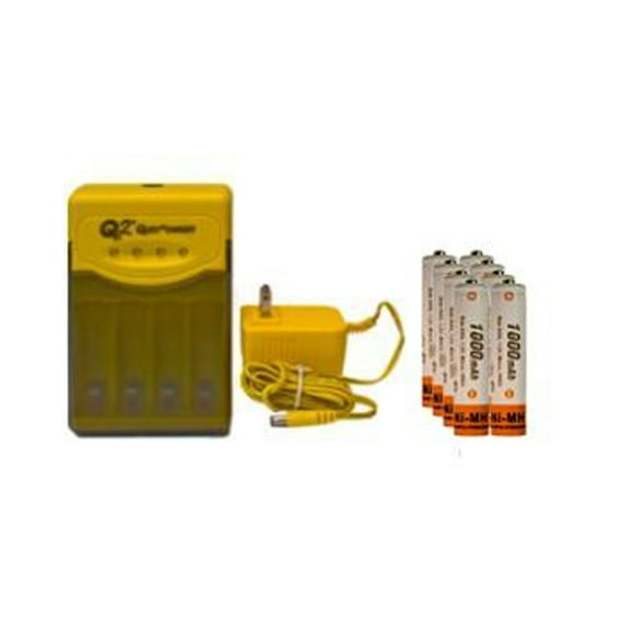 Quest Q2 Smart Charger + 8 AAA NiMH Batteries (1000 mAh)