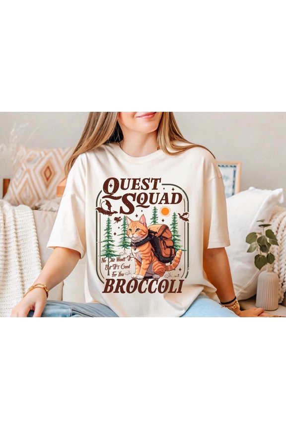 Quest Squad Broccoli T-shirt, Broccoli Cat Shirt, Dragon Rider Shirt, Fourth Wing Tee, Xaden Riorson Shirt, Ridoc Romansy Tee, Bookworm Tee