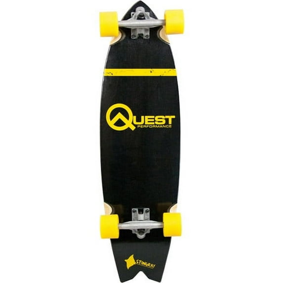 Quest Stingray 34.5" Performance Cruizer Skateboard, Yellow