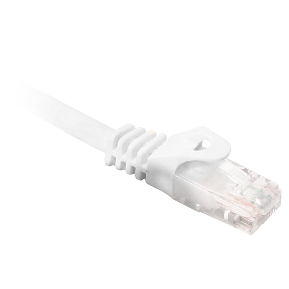 Quest Technology Cat6 UTP 550MHz Snagless Molded Patch Cord, 100 Ft, White