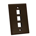 thumbnail image 1 of Quest Technology Single-Gang 3-Port Brown Wall Plate, 1 of 1