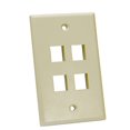 thumbnail image 1 of Quest Technology Single-Gang 4-Port Ivory Wall Plate, 1 of 1