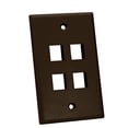 thumbnail image 1 of Quest Technology Single-Gang Keystone Wall Plate 4 Port, Brown, 1 of 1