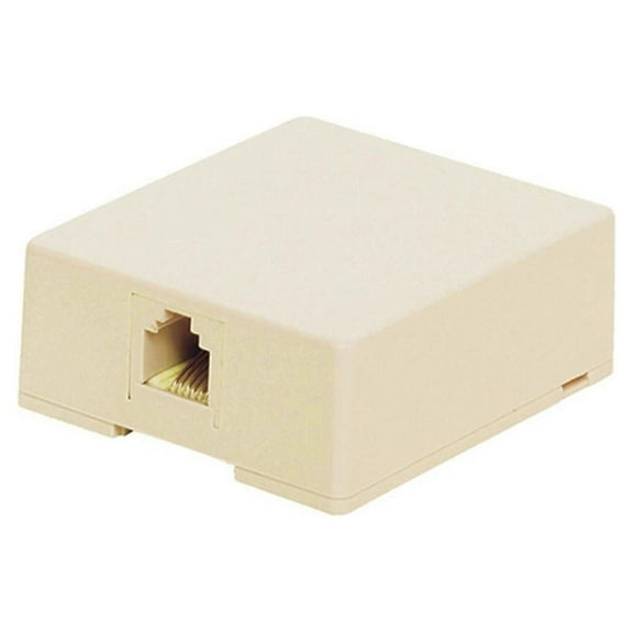 Quest Technology Telephone Surface Mount Box, RJ11, 6P4C, Wireless Phone Jack, Ivory (5 Pack)