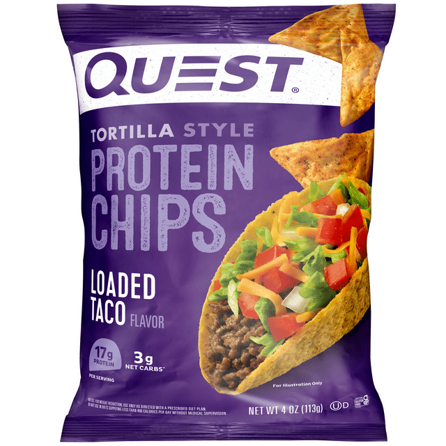 Quest TortillaStyle Protein Chips, Low Carb, Baked, Loaded Taco, 4oz