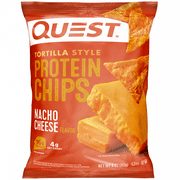 Quest Tortilla Style Protein Chips, Nacho Cheese Flavor, 16g of Protein, Low Carb, Baked, 4oz