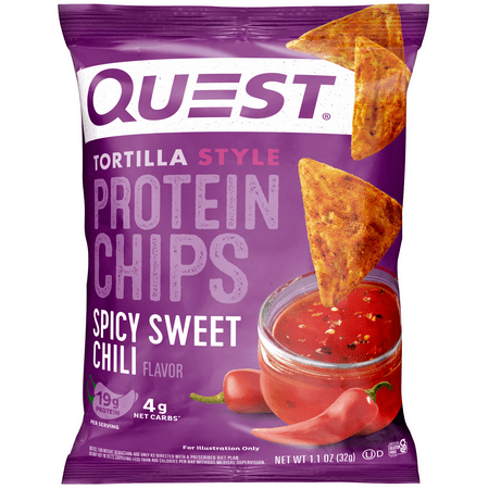 Quest Tortilla Style Protein Chips, Low Carb, Baked, Spicy Sweet Chili, 1.1 oz
