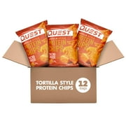 Quest Tortilla Style Protein Chips, Nacho Cheese Flavored, 1.1oz Bags, 12 Count