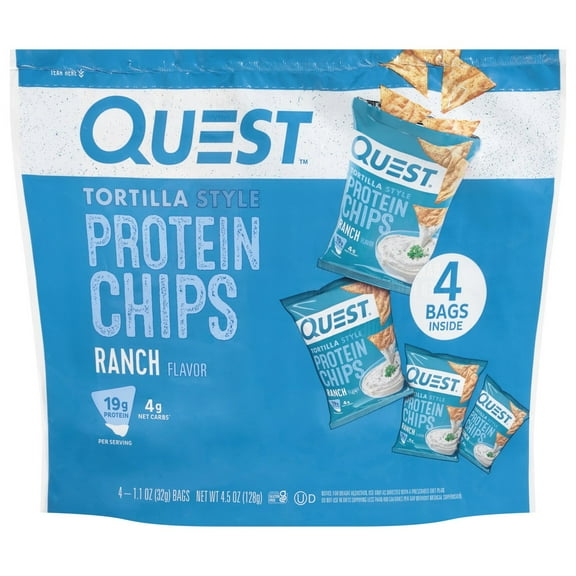 Quest Tortilla Style Protein Chips - Ranch - 4ct/4.5oz