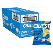 Quest Tortilla Style Protein Chips with 19g of Protein, Ranch Flavor, 1.1 Oz Bags, 8 Count
