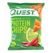 Quest Tortilla Style Protein Chips with 20g of Protein, Chili Lime Flavor, 1.1 Oz, Single