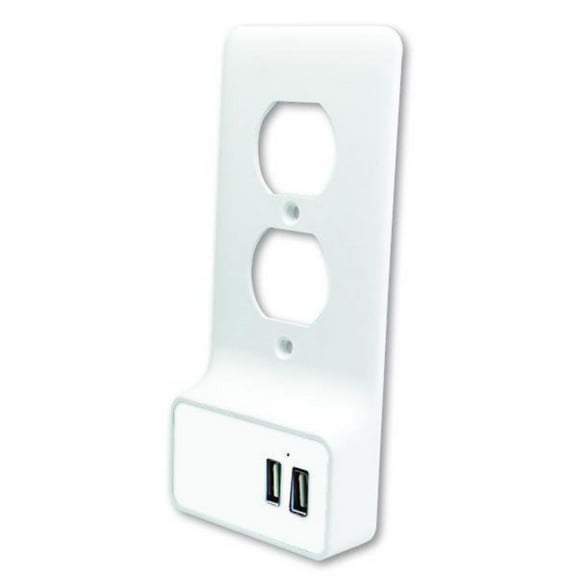 Quest Wall Plate W/ Dual USB Charging, White, ETL