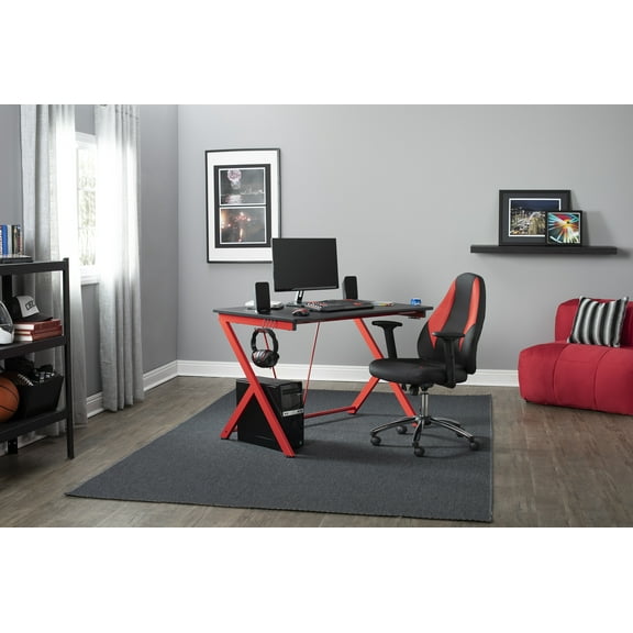 Quest for PC Gaming, Computer Desk With Charging Station, Cup And Headphone Holder