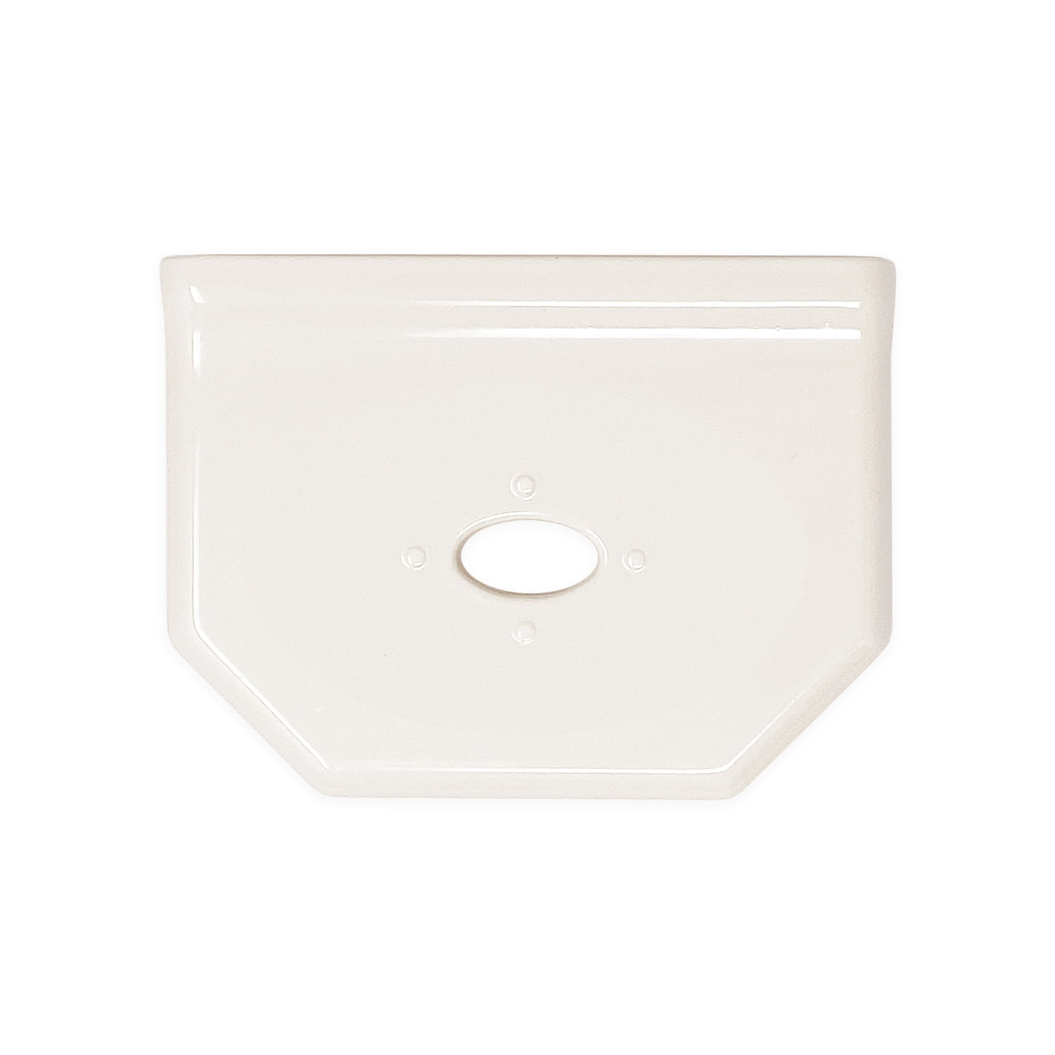 Questech Décor Geo Flat Back 5" Floating Soap Dish, White Polished