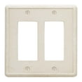 thumbnail image 1 of Questech Decor Double Rocker Light Switch Cover, Tumbled Texture, Sand, 1 of 10