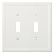 Questech Decor Double Toggle Wall Plate, Insulated Light Switch Cover, White