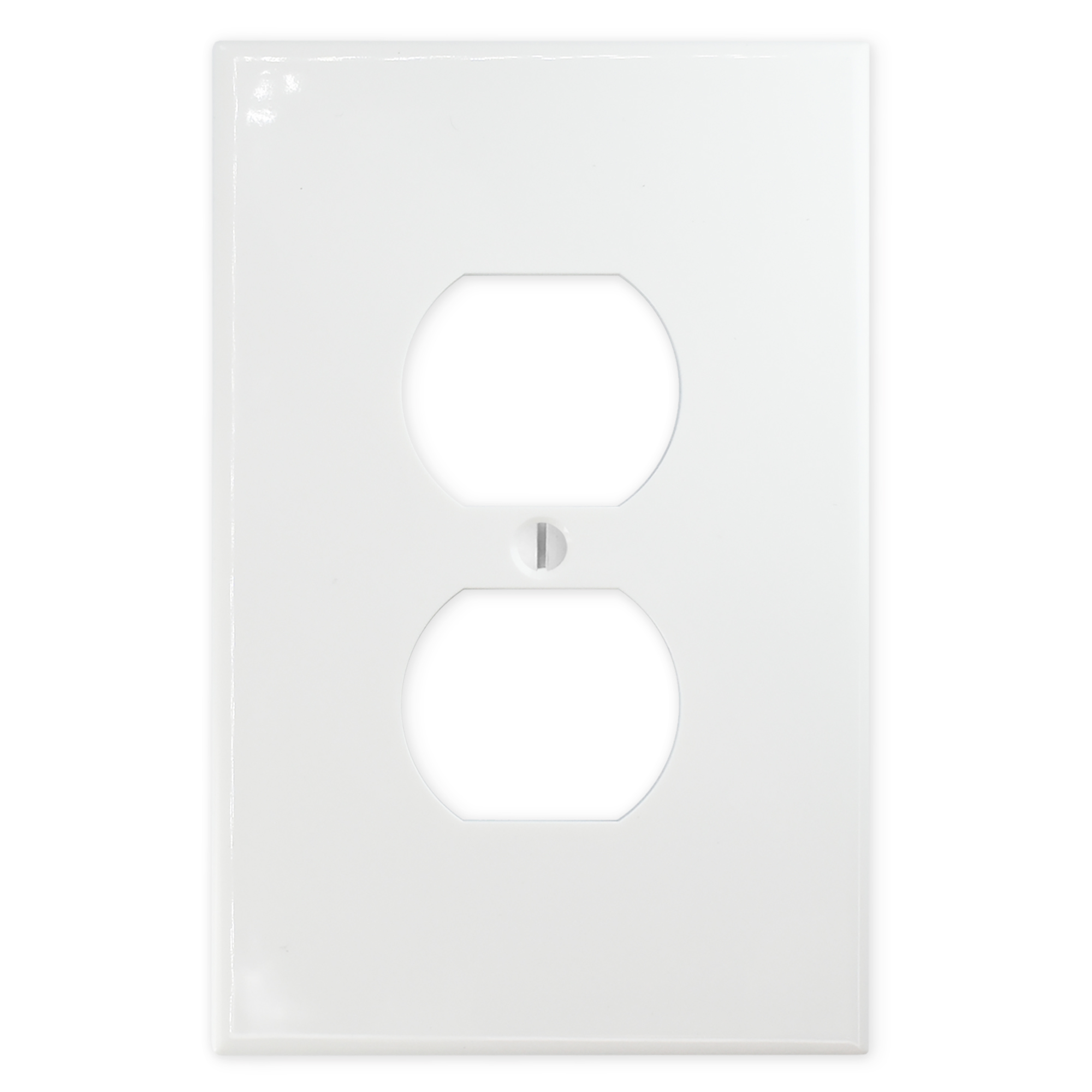 Questech Decor Outlet Cover, Single Duplex Modern Wall Plate, Bright