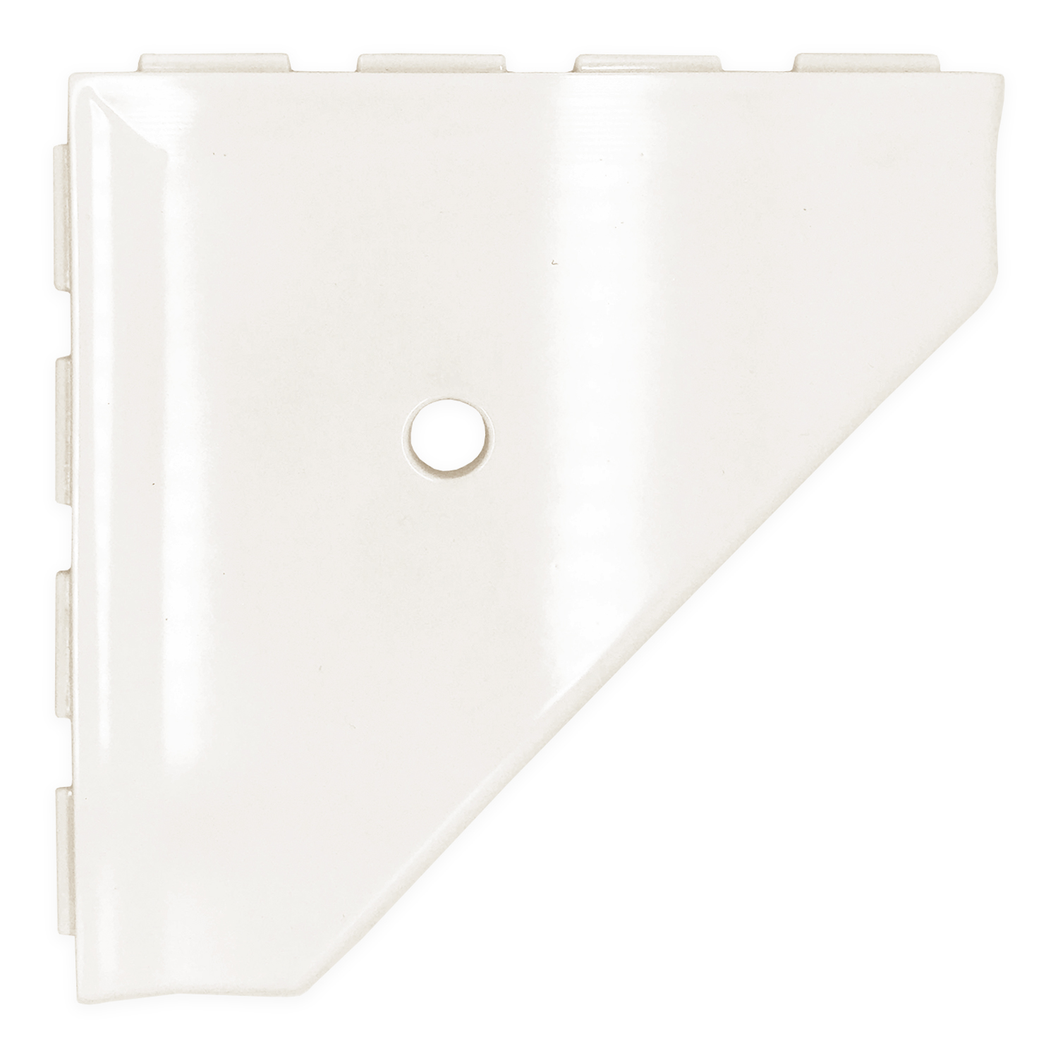 Questech Decor Shower Shelf, 10 inch Geo Lugged, White Polished