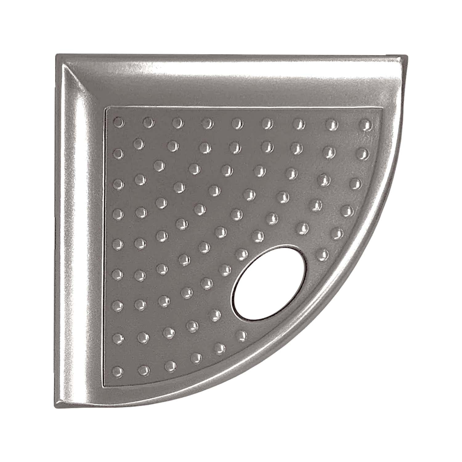 Questech Decor Shower Shelf, 5 Inch Metro Flatback Footrest, Brushed