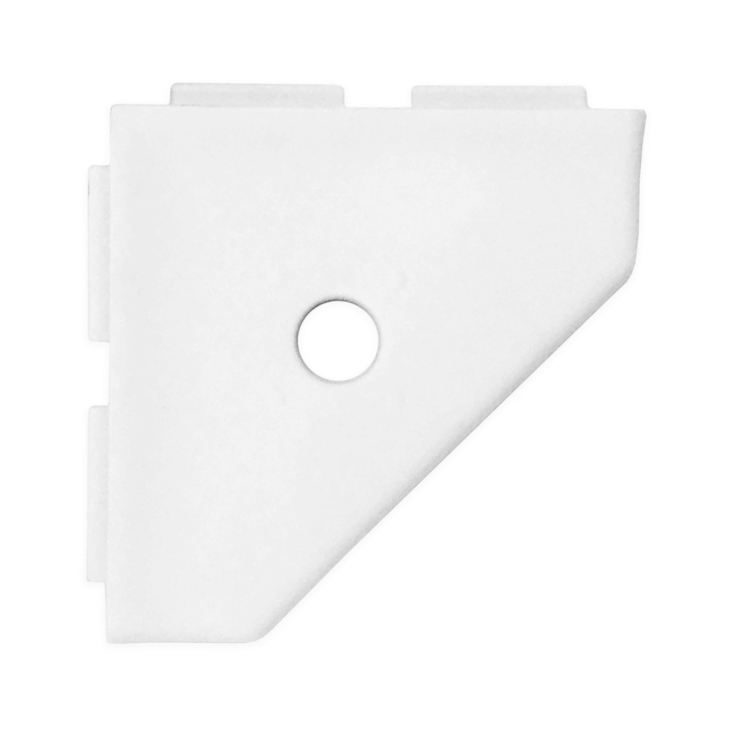 Questech Decor Shower Shelf, 5 inch Geo Lugged Soap Dish, Bright White